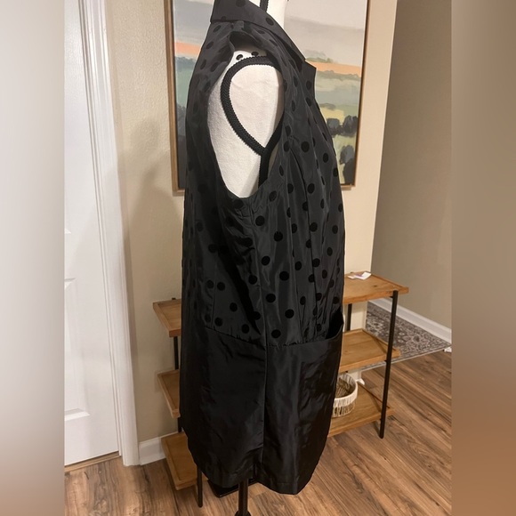 Sun Kim by Comfy USA Black Polka Dot Nylon Vest Sz S Layered Lagenlook Pockets - Picture 3 of 8